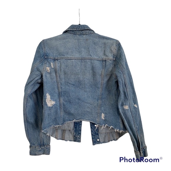 BLANK NYC Raw Hem Distressed Denim Jean Jacket: size Small - Picture 8 of 14